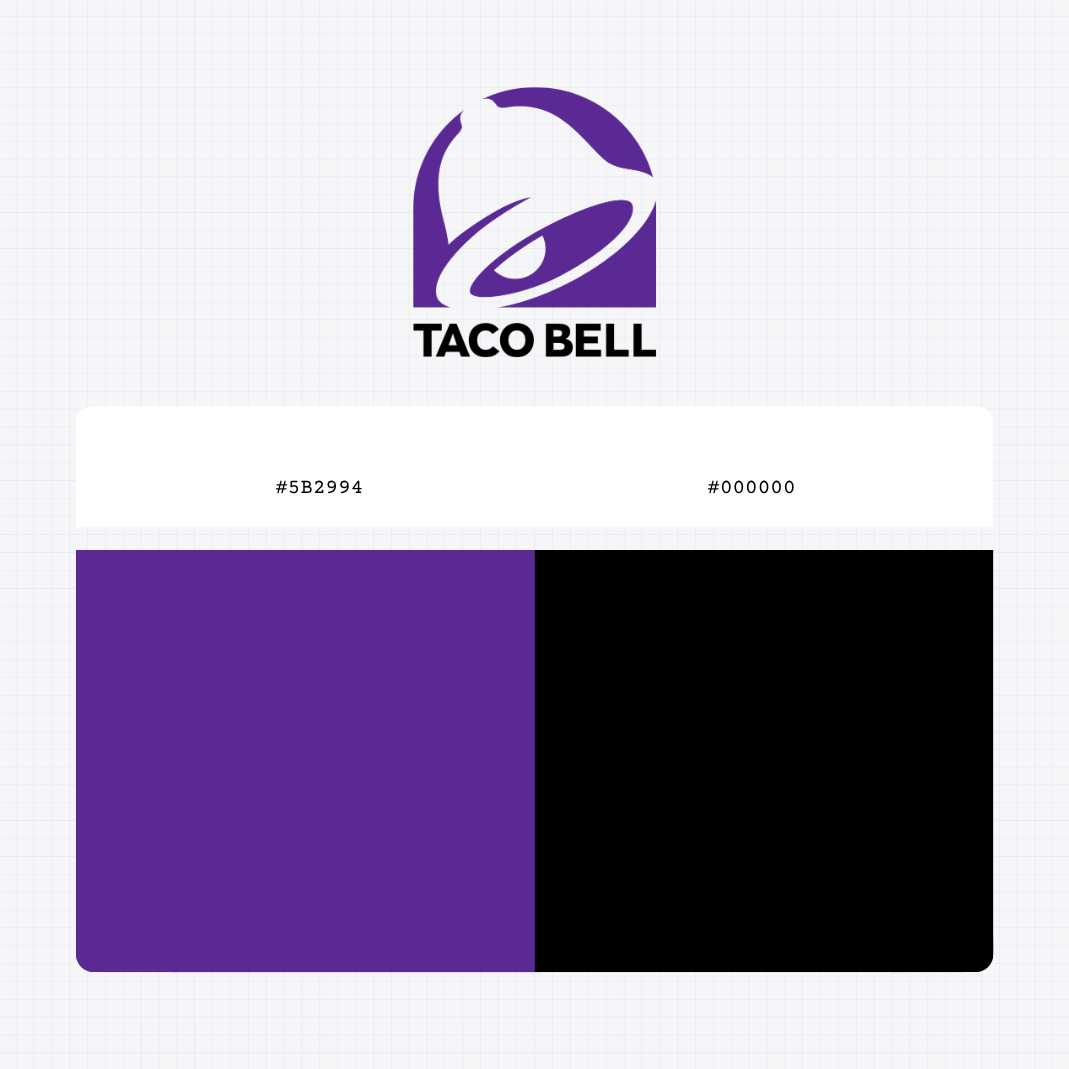 the taco bell logo color codes
